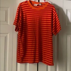 Orange and red striped shirt